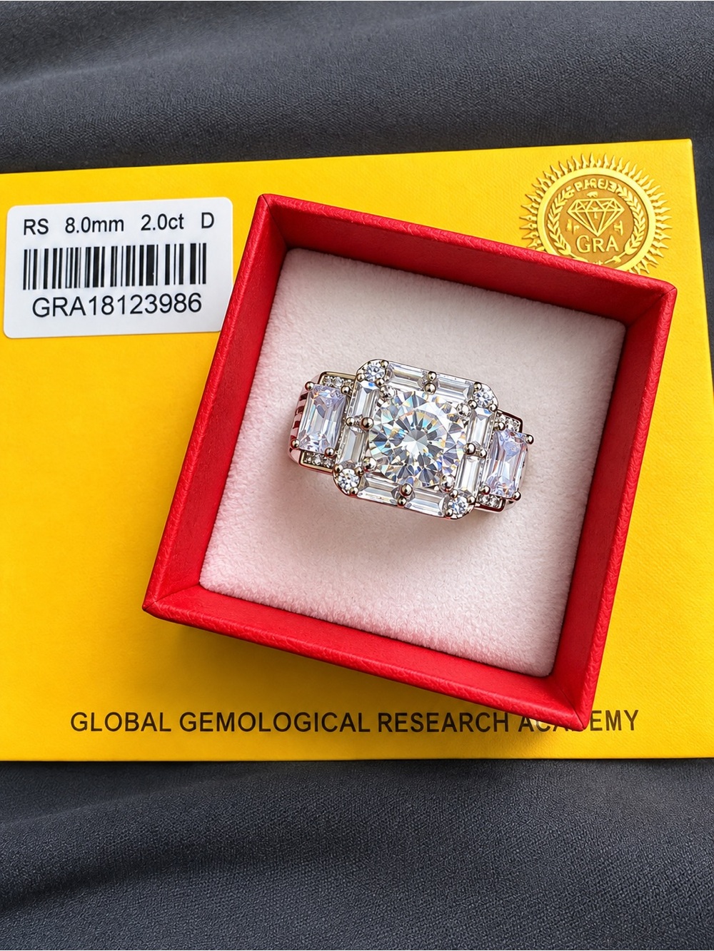 Men’s 2 CT Moissanite White Gold Plated Statement Ring